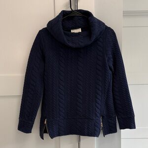 Sail to Sable Navy Cowl Neck Sweater